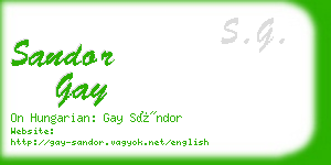 sandor gay business card